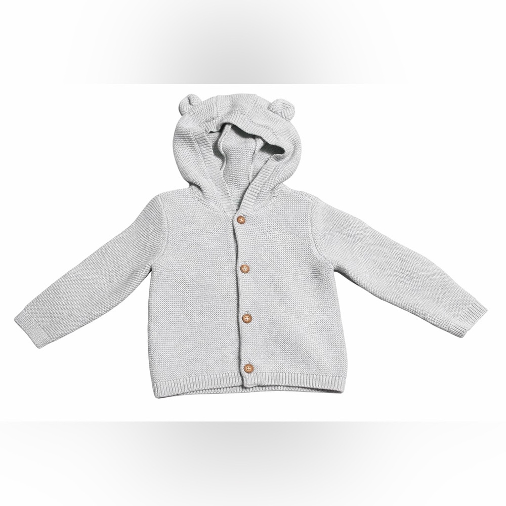 Carter's Adorable Gray Knit Hoodie with Bear Ears
